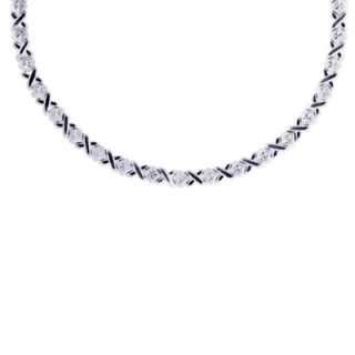 Jewelryweb Sterling Silver Diamond Cut Xo Necklace   17 Inch