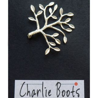silver tree branch brooch by charlie boots