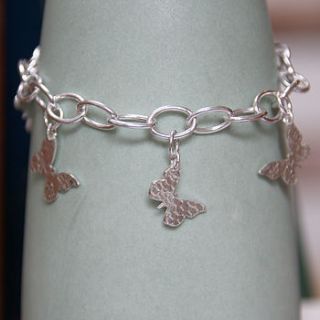 handmade butterfly charm bracelet by jemima lumley jewellery