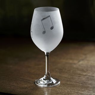music note wine glasses by music room direct