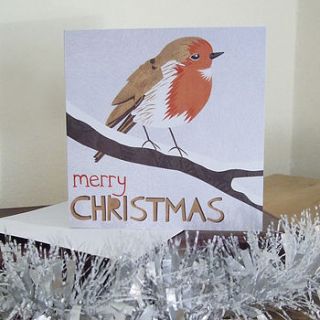 robin illustrated christmas card by madi illustration
