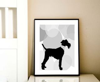 welsh terrier silhouette print by indira albert