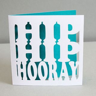 'hip hip hooray' card by whole in the middle