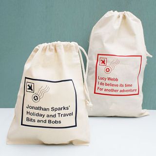 personalised travel storage bag new by sparks clothing