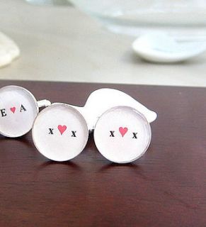 hugs and kisses cufflinks by evy designs