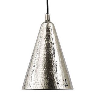 silver hammered ceiling pendant cone by lindsay interiors