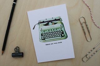 'thank you' typewriter card by nancy & betty studio