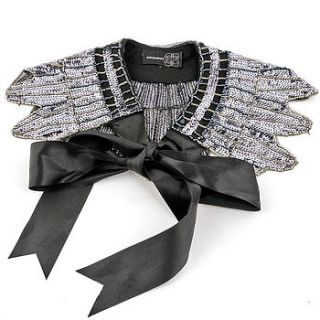 deco style sequin cape with ribbon ties by blakegodbold