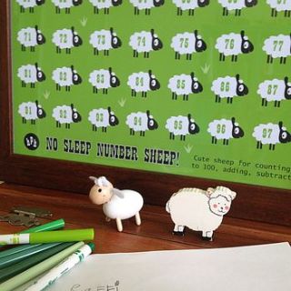 children's number sheep nursery print by halfpinthome