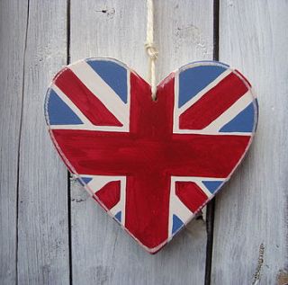 union jack wooden heart by giddy kipper
