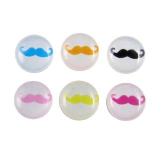 Gino Colorful Mustache Home Button Stickers 6 in 1 for Apple iPhone 4 4G 4S 4GS 5 5G Cell Phones & Accessories