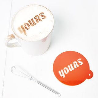 'yours' and 'mine' coffee stencil set by sophia victoria joy