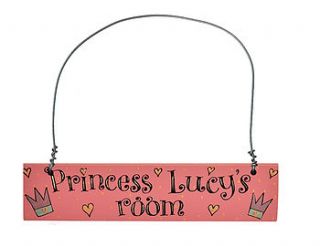 personalised princess wooden door sign by angelic hen