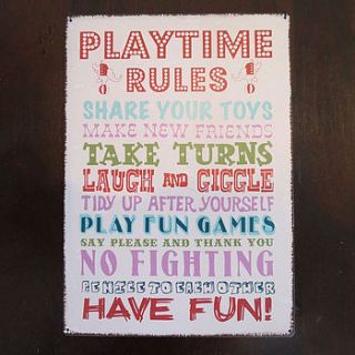 vintage playtime rules by the original home store