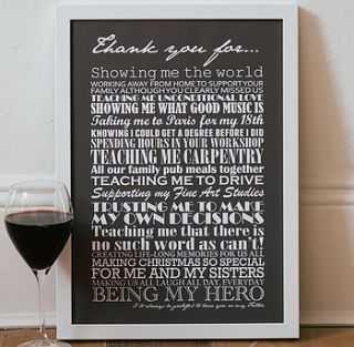 personalised 'thank you' art print by milly's cottage