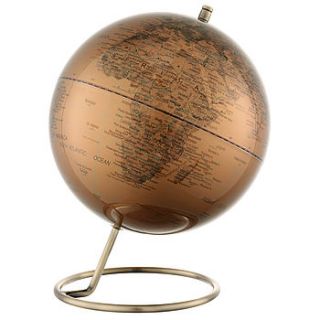 copper world map globe by authentics