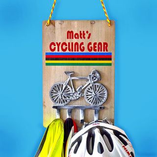 personalised cycling gear bike hooks by delightful living