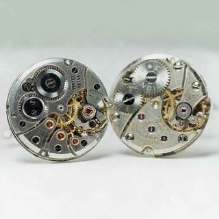 vintage watch movement round cufflinks by chee designs