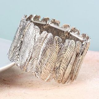 silver feathers bracelet by lisa angel