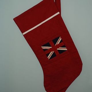 red union jack stocking by cambric and cream ltd