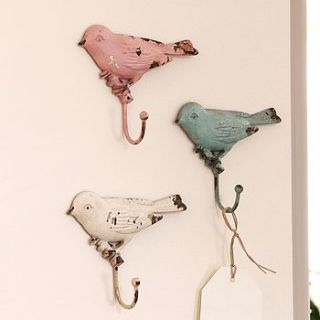 pastel bird collection wall storage hooks by dibor