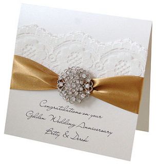 opulence golden wedding anniversary card by made with love designs ltd