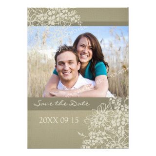 VIntage Floral Photo Wedding Save the Date Personalized Invitation