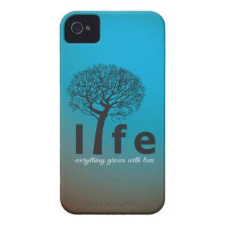 Teal Inspirational Life Tree Quote Case Mate iPhone 4 Cases