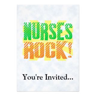 Nurses Rock, Orange and Green Fun Personalized Announcement