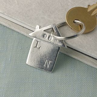 pewter house shaped keyring new home gift by multiply design