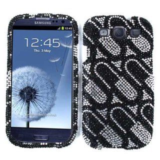 Cell Armor I747 SNAP FD248 Snap On Case for Samsung Galaxy S III I747   Retail Packaging   Full Diamond Crystal/Locks/Black Cell Phones & Accessories