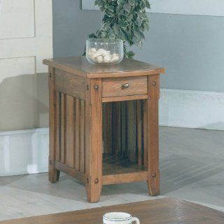 Dark Oak Chairside Table (Dark Oak) (25"H x 17"W x 23.75"D)   End Tables