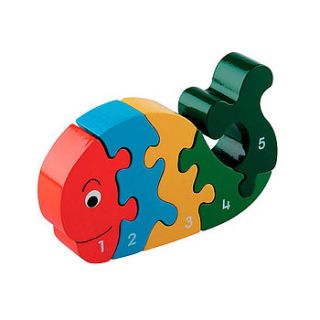 wooden whale jigsaw puzzle by little baby company