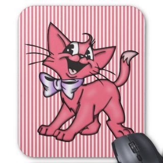 Little Pink Cartoon Cat Kitten Mouse Pad