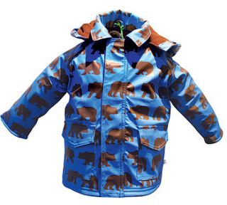 children's raincoat in grizzly bear design by green child