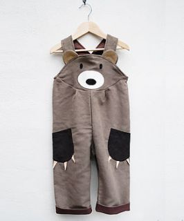 boy's bear dungarees by wild things funky little dresses