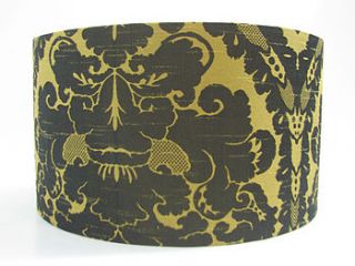 black and gold damask large lampshade by rosie's vintage lampshades