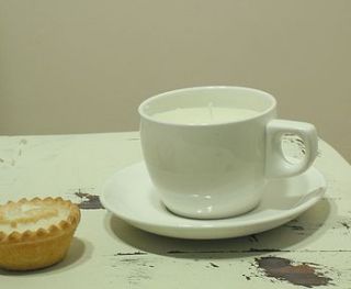 mince pie scented teacup candle by teacup candles