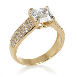 Daniel K 2.28ct Absolute™ Asscher Cut and Pavé 3 Row U Gallery Rin