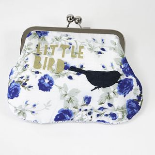floral 'little bird' metal clasp purse by particle press and the thousand paper cranes