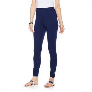 MarlaWynne Jersey Knit Leggings with Button Detail