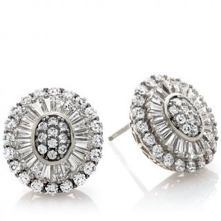 2.78ct Absolute™ Baguette and Pavé Oval Stud Earrings