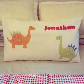 personalised dinosaur pillowcase by loving luxuries