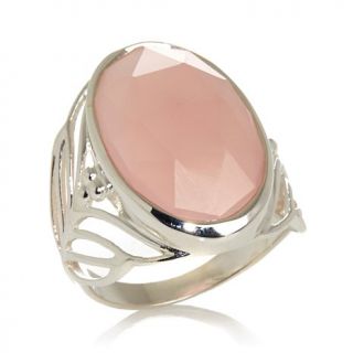 Himalayan Gems™ Chalcedony Sterling Silver "Feather" Ring