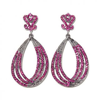 Real Collectibles by Adrienne® "Dangling Triple Jeweled Ovals" Drop Earring