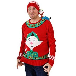 men's efin elf christmas jumper by christmas jumper company