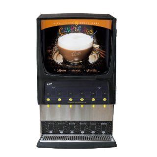 Wilbur Curtis PCGT6 G3 Cappuccino and Multi Flavor Systems, 6 Station, Inside Door Display, Two 3 lb and Three 5 lb and One 10 lb Hoppers, 34.75" Height x 21.0" Width