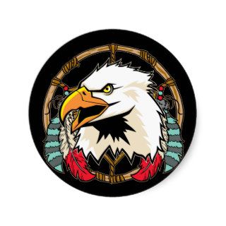 Eagle Dreamcatcher Round Stickers
