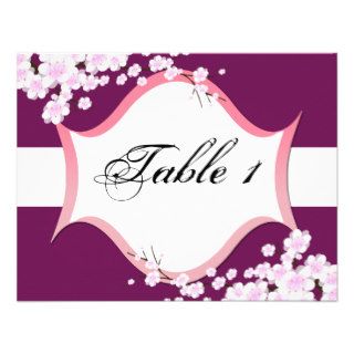 Table Number Wedding Card   Sangria White Blossoms Personalized Announcements