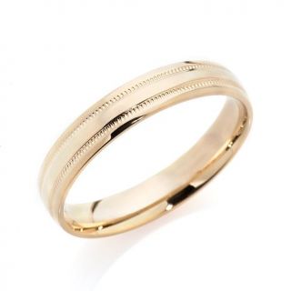 14K Gold 4mm High Polish Milgrain Edge Wedding Band Ring